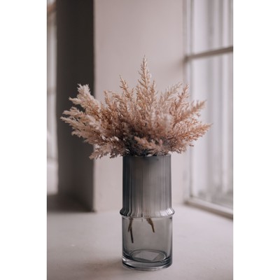 Декоративная ваза из комбинированного стекла, 111×111×215 мм, цвет серый