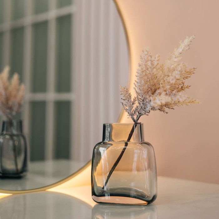 Декоративная ваза из стекла, 127×80×147 мм, цвет серый - фото 1907983731