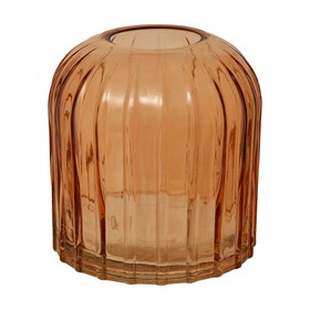 Декоративная ваза из стекла «Рельеф», 145×145×160 мм, цвет персиковый