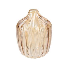 Декоративная стеклянная ваза, 140×140×190 мм, цвет бежевый