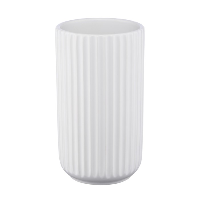 Декоративная ваза «Рельеф», 125×125×220 мм, цвет белый - Фото 1