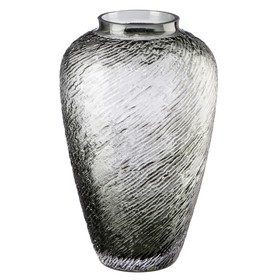 Декоративная ваза из дымчатого стекла, 165×165×270 мм, цвет серый