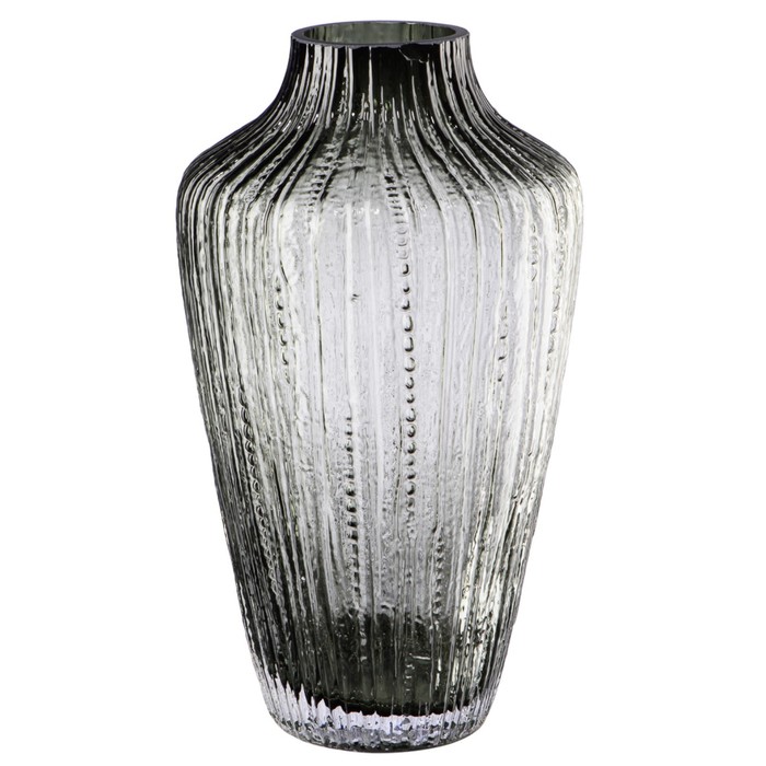 Декоративная ваза из дымчатого стекла, 170×170×310 мм, цвет серый - Фото 1