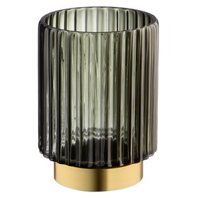 Декоративная ваза из цветного стекла с золотым напылением, 145×145×180 мм, цвет серый