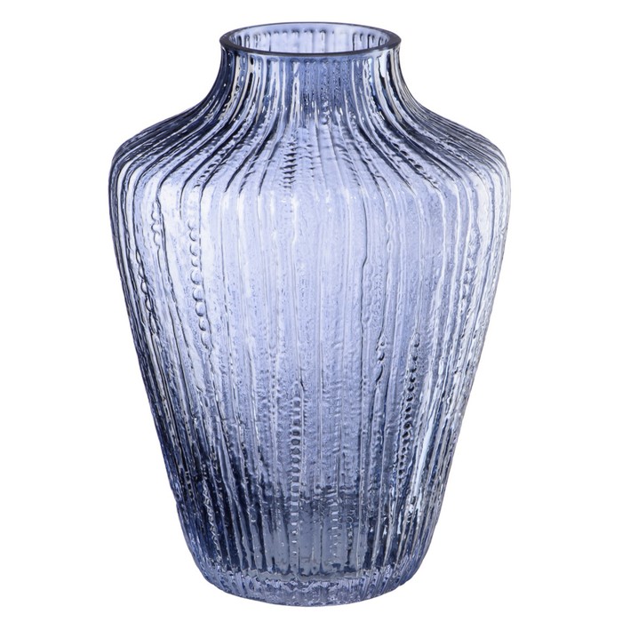 Декоративная ваза из дымчатого стекла, 190×190×260 мм, цвет синий - Фото 1