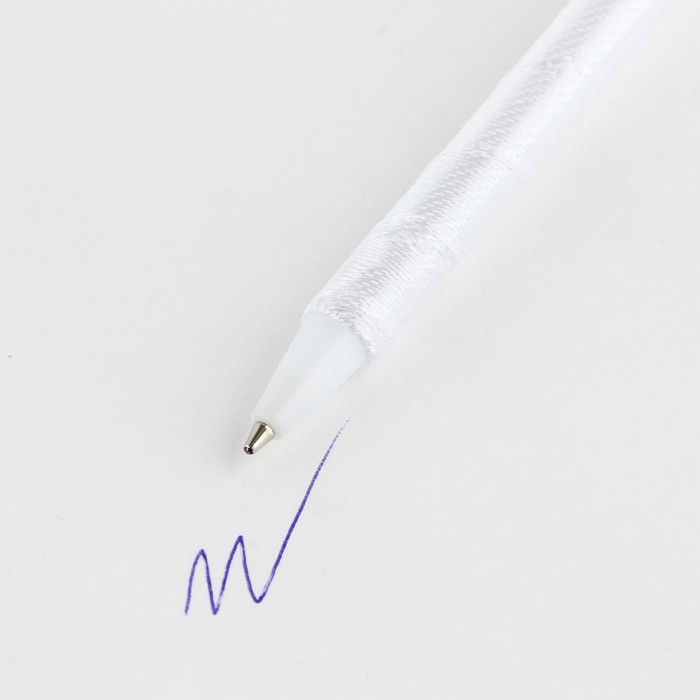 Ручка прикол шариковая синяя паста 1.0 мм «Самой нежной» хризантема с лентами - фото 1907984115