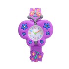 Часы наручные детские "Бабочка", ремешок силикон l-21 см - фото 12078990