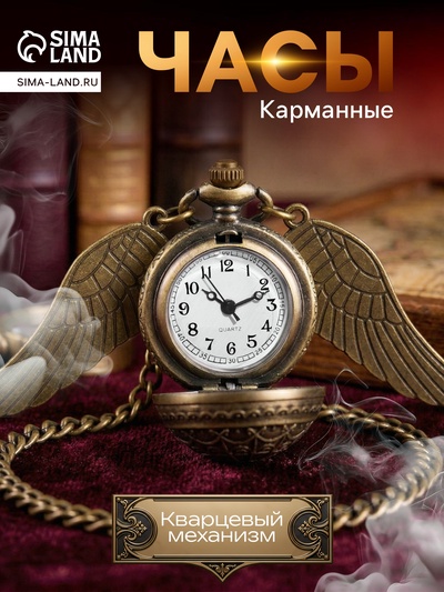 Часы карманные «Снитч», кварцевые, диаметр циферблата 2.7 см, бронзовые