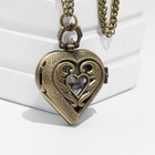 Часы карманные «Сердце», кварцевые, d=1.5 см, цепочка 80 см - Фото 4