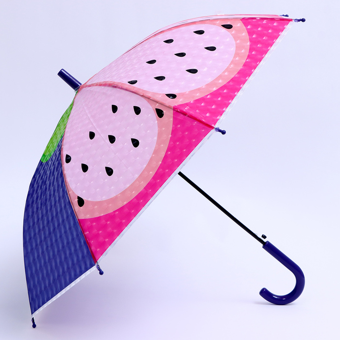 Детский зонт п/авт «Фруктовый принт» d = 84 см, R = 42 см, 8 спиц, 68 × 10 × 8 см - фото 1906537702