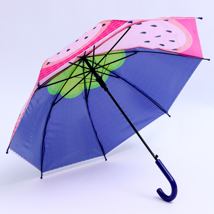 Детский зонт п/авт «Фруктовый принт» d = 84 см, R = 42 см, 8 спиц, 68 × 10 × 8 см