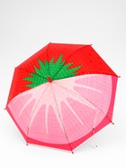 Зонт - трость детский «Клубника», полуавтоматический, 8 спиц, R=40/47 см, d=80 см, розовый - Фото 1