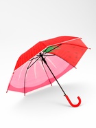 Зонт - трость детский «Клубника», полуавтоматический, 8 спиц, R=40/47 см, d=80 см, розовый - Фото 2