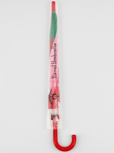 Детский зонт п/авт «Ягодный принт Клубника» d = 84 см, R = 42 см, 8 спиц, 68 × 10 × 8 см