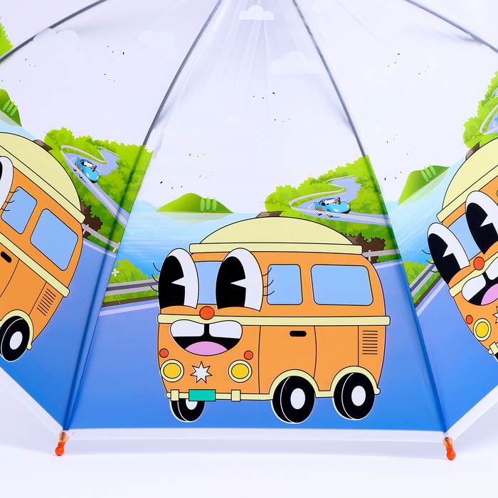 Детский зонт п/авт со свистком «Автобус» d = 84 см, 8 спиц, 65 × 7 × 6 см - фото 1906537742
