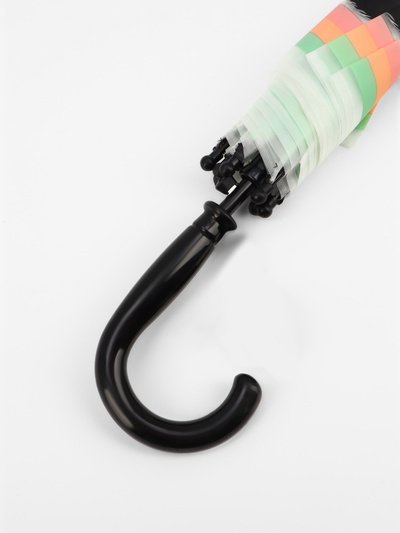 Зонт - трость детский «Панда с малышом», полуавтоматический, 8 спиц, R=42/47 см, d=84 см, белый