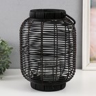 Подсвечник металл, PVC "Фонарик. Плетёнка" чёрный 30х22х22 см - фото 23524484