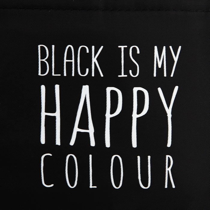 Сумка молодёжная на длинном ремне "Black is my happy color", 20*15*3 см