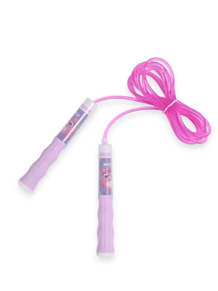 Скакалка детская ONLYTOP «Муся», 2.85 м, регулируемая, розовая - Фото 1