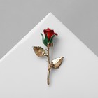 Брошь «Роза», цвет красно-зелёный в золоте - Фото 2