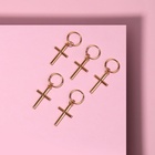 Пирсинг для волос «Крест», 3,7 × 1,3 см, 5 шт, цвет золотистый - фото 8716937