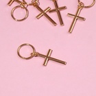 Пирсинг для волос «Крест», 3.7×1.3 см, 5 шт., цвет золотистый - Фото 3