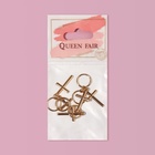 Пирсинг для волос «Крест», 3.7×1.3 см, 5 шт., цвет золотистый - Фото 4