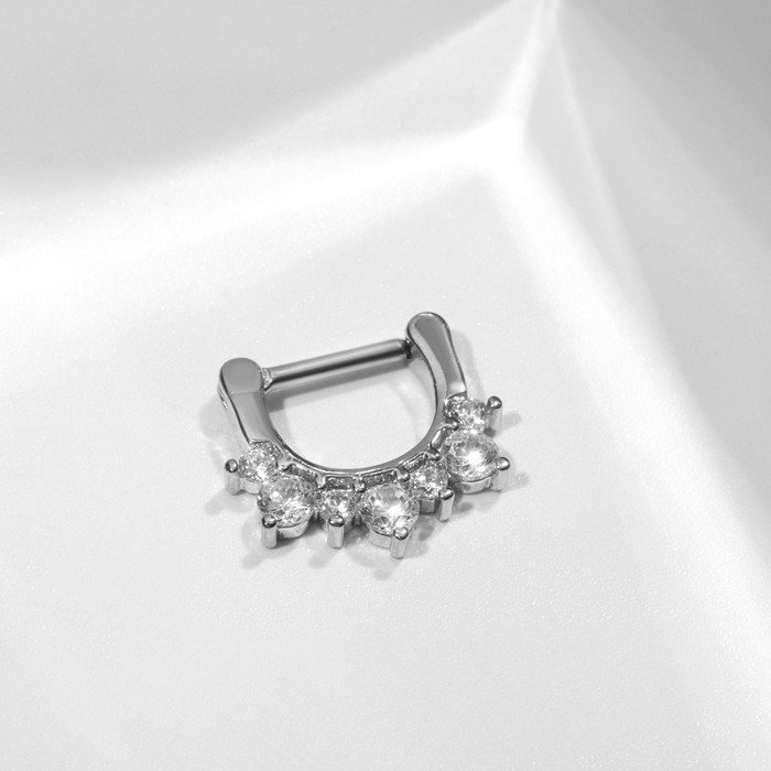Пирсинг для груди «Кликер», цвет белый в серебре - Фото 1