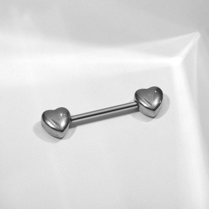 Пирсинг для груди «Сердечки», цвет серебро - Фото 1