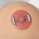 Пирсинг для груди «Молекулы», белый в серебре - Фото 4
