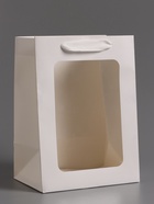 Пакет подарочный, с окном, 25×18×13 см, белый - Фото 5