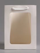 Пакет подарочный, с окном, 25×18×13 см, белый 9950529