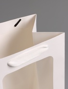 Пакет подарочный, с окном, 25×18×13 см, белый - Фото 8