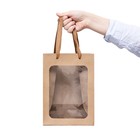 Пакет подарочный, с окном, 25×18×13 см, крафт - Фото 4