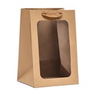 Пакет подарочный, с окном, 30×20×16 см, крафт - Фото 2