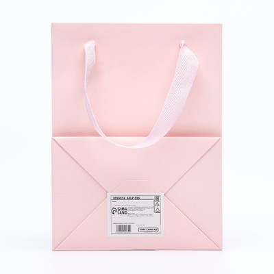 Пакет подарочный, с окном, 20×15×10 см, розовый