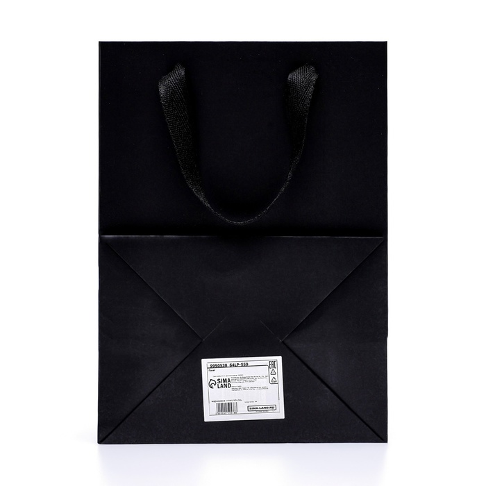 Пакет подарочный, с окном,  25 х 18 х 13 см, черный