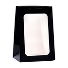 Пакет подарочный, с окном, 30×20×16 см, черный - Фото 2