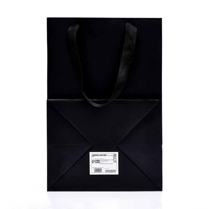 Пакет подарочный, с окном,  30 х 20 х 16 см, черный