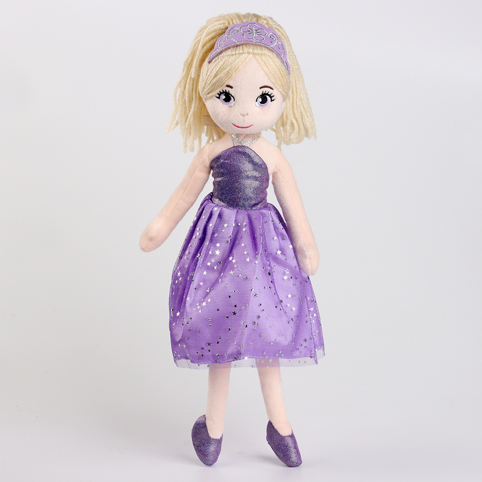 Мягкая игрушка "Кукла" в фиолетовом платье, 35 см - фото 1906538259