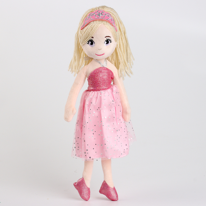 Мягкая игрушка "Кукла" в розовом платье, 35 см - фото 1906538262