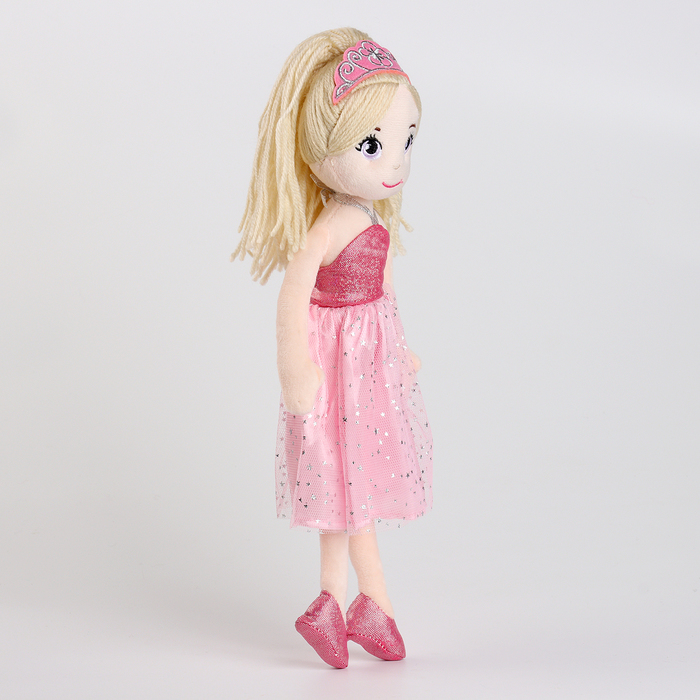 Мягкая игрушка "Кукла" в розовом платье, 35 см - фото 1906538263