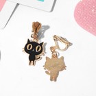 Серьги-клипсы детские «Выбражулька. Котята», чёрные в золоте - Фото 3