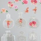 Наклейки для творчества "Банки, феи и пионы" 10х10 см н-р 40 шт 0,3х15,5х8,5 см - фото 23524630