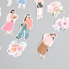 Наклейки для творчества "Девушки и цветы. Розовое настроение" 4х8 см н-р 40 шт 0,5х12х8 см - Фото 2
