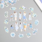 Наклейки для творчества "Девушки и цветы. Голубое настроение" 4х8 см н-р 40 шт 0,5х12х8 см - фото 320936139