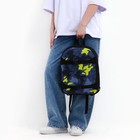 Рюкзак текстильный с креплением для скейта "Камуфляж", 38х29х11 см, 38 х 38х29х11 см цвет черный, отдел на молнии, цвет красный - Фото 9