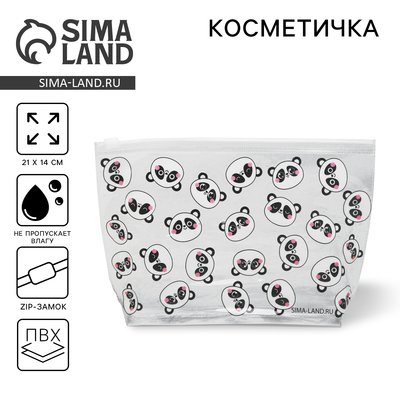 Косметичка из прозрачного PVC 21×2×14 см «Панда»