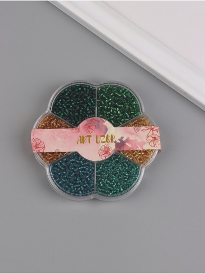 Бисер стекло 12/0 в цветке «Воздух» цветной прозрачный 7 цветов × 8 г 8.2×8.2×2 см