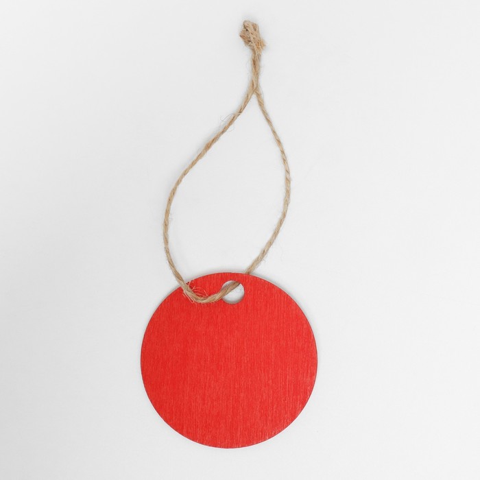 Меловой ценник бирка «Круг» на верёвке, 3 шт. в наборе, 4,5×4,5 см, цвет красный - фото 1928438792